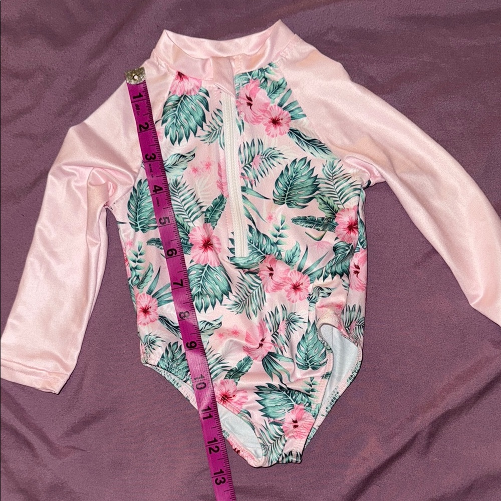 Floral Toddler Rash Guard Swimsuit